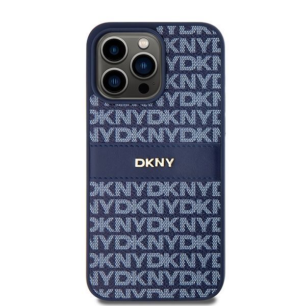 Other Phone Accessory DKNY DKNY Leather Mono Stripe & Metal Logo case for iPhone 15 Pro Max - blue