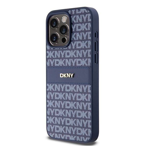 Other Phone Accessory DKNY DKNY Leather Mono Stripe & Metal Logo case for iPhone 15 Pro Max - blue