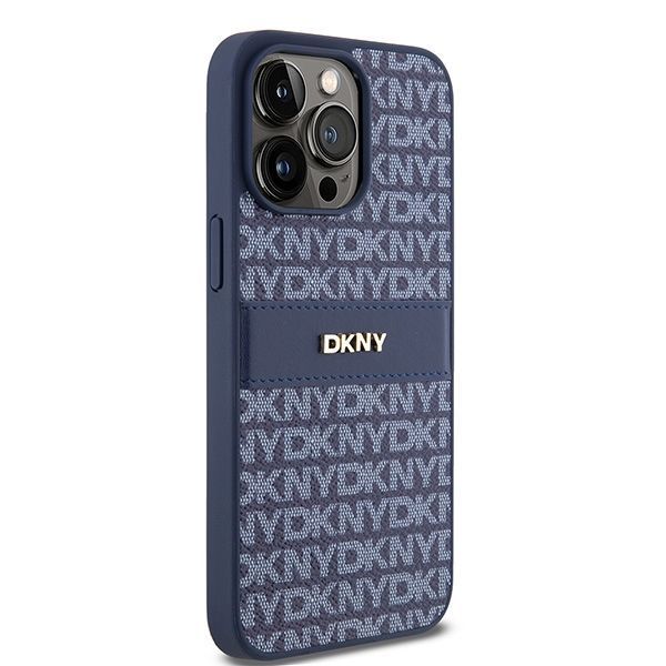 Other Phone Accessory DKNY DKNY Leather Mono Stripe & Metal Logo case for iPhone 15 Pro Max - blue