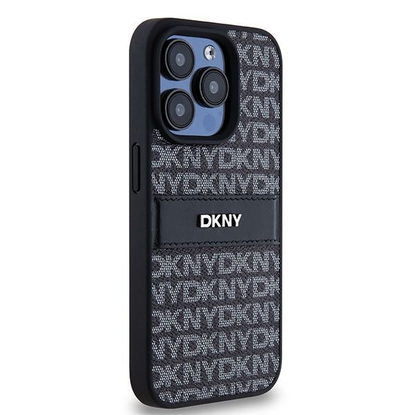 Muu telefoni lisavarustus DKNY DKNY Leather Mono Stripe & Metal Logo case for iPhone 15 Pro Max - black