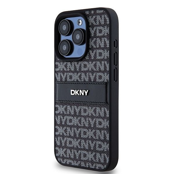 Muu telefoni lisavarustus DKNY DKNY Leather Mono Stripe & Metal Logo case for iPhone 15 Pro Max - black