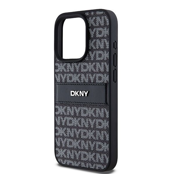 Muu telefoni lisavarustus DKNY DKNY Leather Mono Stripe & Metal Logo case for iPhone 15 Pro Max - black