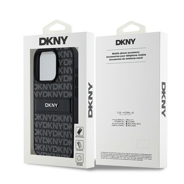 Muu telefoni lisavarustus DKNY DKNY Leather Mono Stripe & Metal Logo case for iPhone 15 Pro Max - black