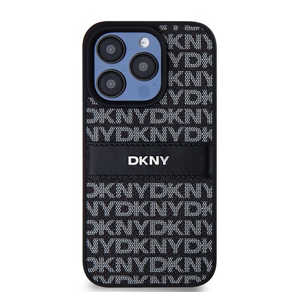 Muu telefoni lisavarustus DKNY DKNY Leather Mono Stripe & Metal Logo case for iPhone 15 Pro Max - black