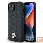 Other Phone Accessory DKNY  DKNY Leather Monogram Pattern Metal Logo MagSafe Case for iPhone 15/14/13 - Black 