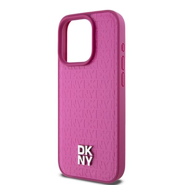 Muu telefoni lisavarustus DKNY DKNY Leather Monogram Pattern Metal Logo MagSafe Case for iPhone 15 Pro - Pink