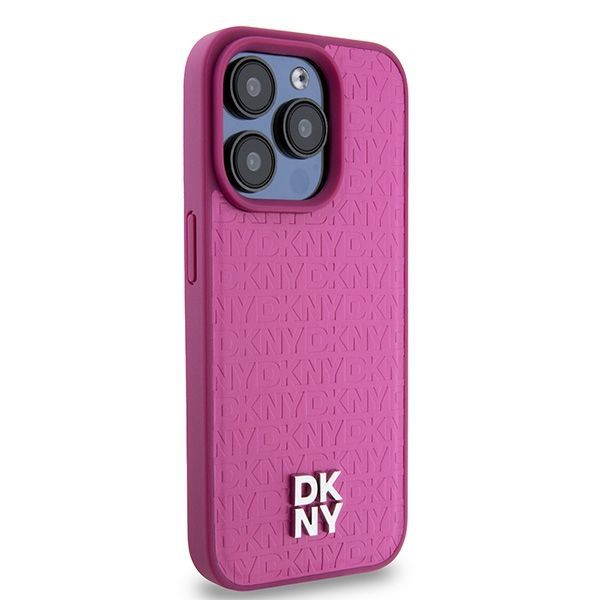 Muu telefoni lisavarustus DKNY DKNY Leather Monogram Pattern Metal Logo MagSafe Case for iPhone 15 Pro - Pink