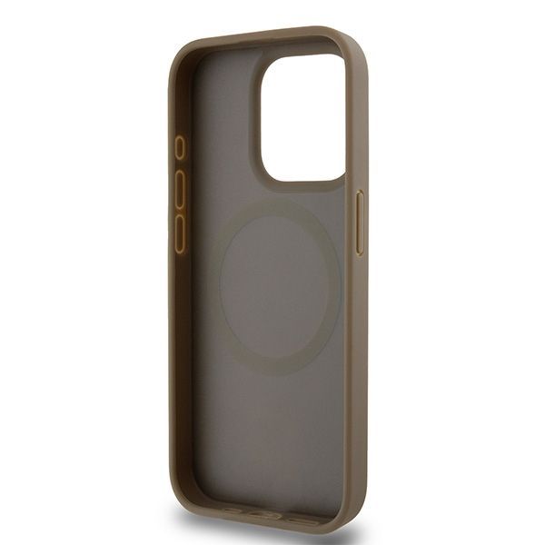 Other Phone Accessory DKNY DKNY Leather Monogram Pattern Metal Logo MagSafe Case for iPhone 15 Pro - Brown