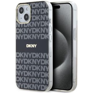 Cits mobilo telefonu aksesuārs DKNY  DKNY IML Mono & Stripe MagSafe Case for iPhone 15 Plus / 14 Plus - Black 