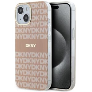 Cits mobilo telefonu aksesuārs DKNY  DKNY IML Mono & Stripe MagSafe Case for iPhone 15 Plus / 14 Plus - Pink 