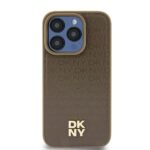 Other Phone Accessory DKNY  DKNY Leather Pattern Metal Logo MagSafe Case for iPhone 15 Plus / 14 Plus - Brown 