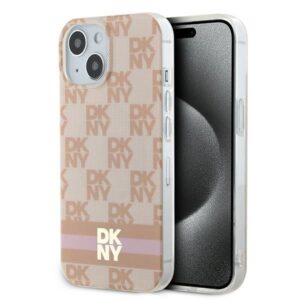 Kitas telefono priedas DKNY  DKNY IML Checkered Mono Pattern & Printed Stripes MagSafe case for iPhone 15 / 14 / 13 - pink 