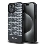 Kitas telefono priedas DKNY  DKNY Leather Printed Pattern Metal Logo MagSafe Case for iPhone 15/14/13 - Black 
