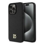 Kitas telefono priedas DKNY  DKNY Leather Monogram Pattern Metal Logo MagSafe Case for iPhone 15 Pro Max - Black 