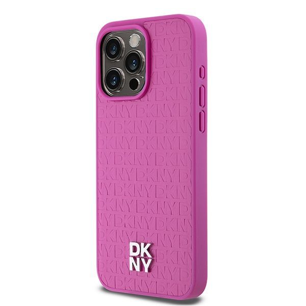 Muu telefoni lisavarustus DKNY DKNY Leather Monogram Pattern Metal Logo MagSafe Case for iPhone 15 Pro Max - Pink