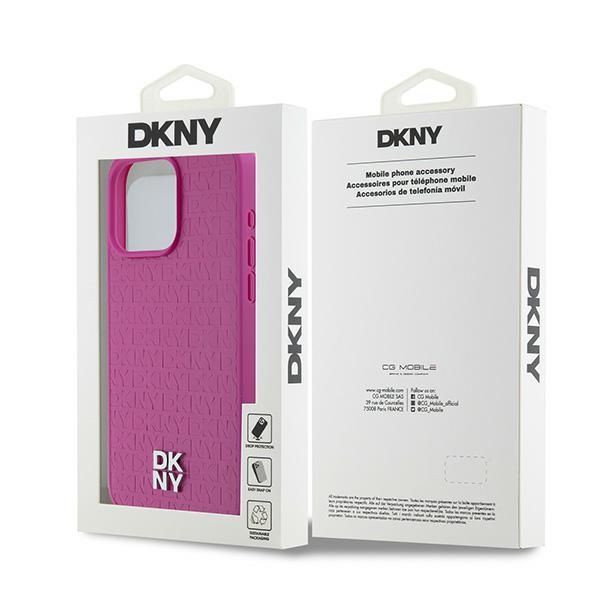 Muu telefoni lisavarustus DKNY DKNY Leather Monogram Pattern Metal Logo MagSafe Case for iPhone 15 Pro Max - Pink