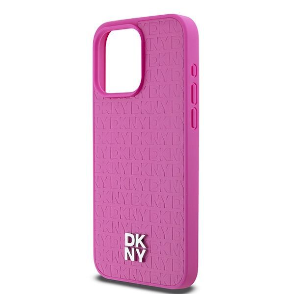 Muu telefoni lisavarustus DKNY DKNY Leather Monogram Pattern Metal Logo MagSafe Case for iPhone 15 Pro Max - Pink