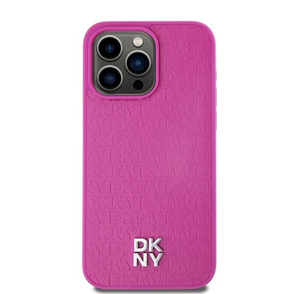 Muu telefoni lisavarustus DKNY DKNY Leather Monogram Pattern Metal Logo MagSafe Case for iPhone 15 Pro Max - Pink