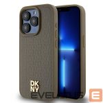 Other Phone Accessory DKNY  DKNY Leather Pattern Metal Logo MagSafe Case for iPhone 15 Pro Max - Brown 