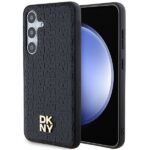 Cits mobilo telefonu aksesuārs DKNY  DKNY Leather Pattern Metal Logo MagSafe case for Samsung Galaxy S24+ - black 