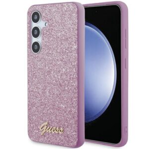 Cits mobilo telefonu aksesuārs Guess  Guess Glitter Script case for Samsung Galaxy S24+ - purple 