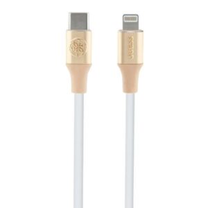 Cits mobilo telefonu aksesuārs Guess  Guess Ebossed Logo USB-C / Lightning cable 1.5m fast charging - gold 