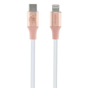 Cits mobilo telefonu aksesuārs Guess  Guess Ebossed Logo USB-C / Lightning Cable 1.5m Fast Charging - Pink 
