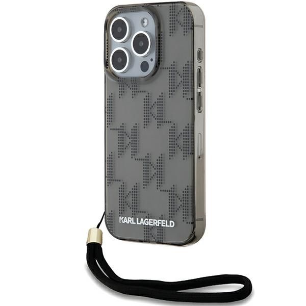 Muu telefoni lisavarustus Karl Lagerfeld Karl Lagerfeld IML Mono KL Pattern & Cord case for iPhone 15 Pro - black