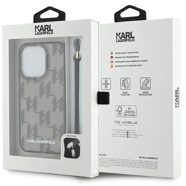 Muu telefoni lisavarustus Karl Lagerfeld Karl Lagerfeld IML Mono KL Pattern & Cord case for iPhone 15 Pro - black