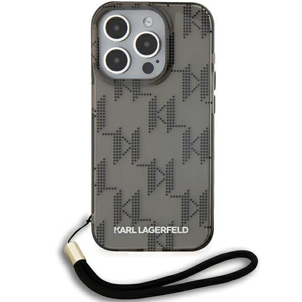 Muu telefoni lisavarustus Karl Lagerfeld Karl Lagerfeld IML Mono KL Pattern & Cord case for iPhone 15 Pro - black