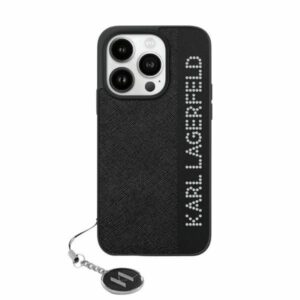 Cits mobilo telefonu aksesuārs Karl Lagerfeld  Karl Lagerfeld Saffiano Rhinestones & Charm case for iPhone 15 / 14 / 13 - black 