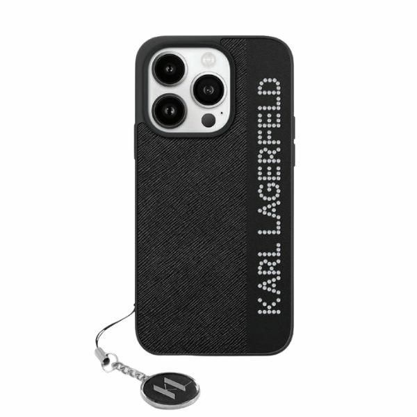 Muu telefoni lisavarustus Karl Lagerfeld Karl Lagerfeld Saffiano Rhinestones & Charm case for iPhone 15 / 14 / 13 - black