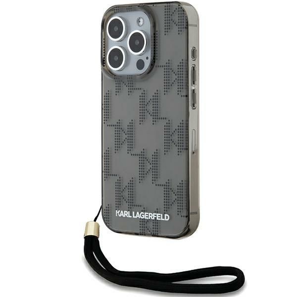 Muu telefoni lisavarustus Karl Lagerfeld Karl Lagerfeld IML Mono KL Pattern & Cord case for iPhone 15 Pro Max - black