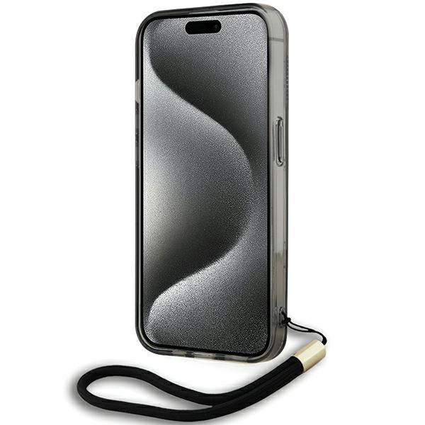Muu telefoni lisavarustus Karl Lagerfeld Karl Lagerfeld IML Mono KL Pattern & Cord case for iPhone 15 Pro Max - black