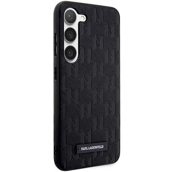 Cits mobilo telefonu aksesuārs Karl Lagerfeld Karl Lagerfeld Saffiano Mono Metal Logo case for Samsung Galaxy S24+ - black