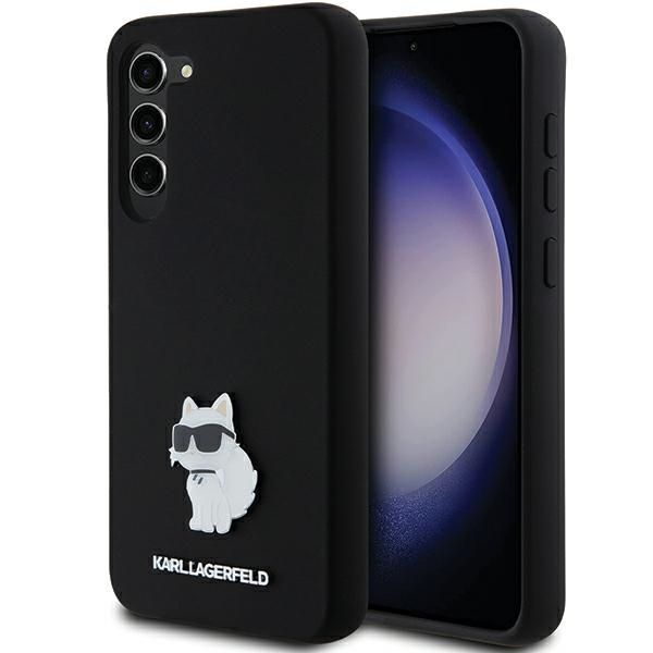 Other Phone Accessory Karl Lagerfeld Karl Lagerfeld Silicone Choupette Metal Pin case for Samsung Galaxy S24+ - black