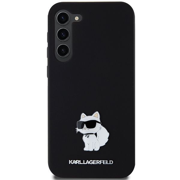 Other Phone Accessory Karl Lagerfeld Karl Lagerfeld Silicone Choupette Metal Pin case for Samsung Galaxy S24+ - black