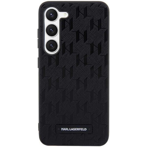 Cits mobilo telefonu aksesuārs Karl Lagerfeld Karl Lagerfeld Saffiano Mono Metal Logo case for Samsung Galaxy S24 - black