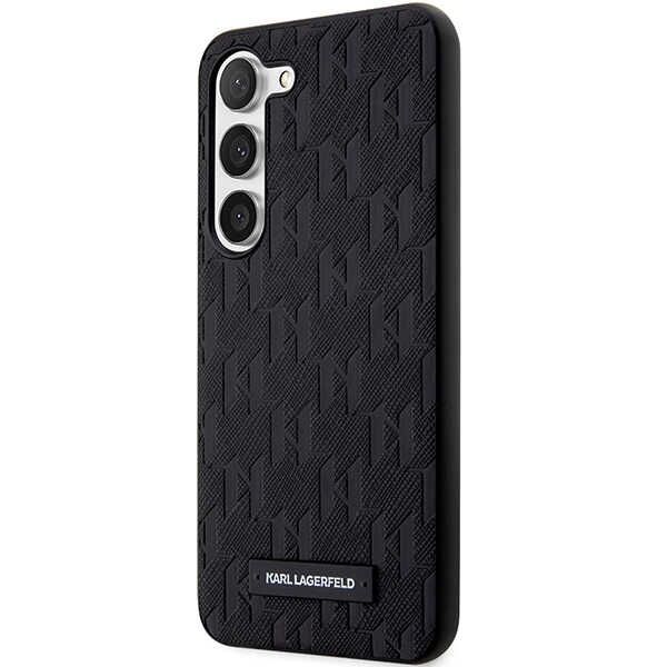 Cits mobilo telefonu aksesuārs Karl Lagerfeld Karl Lagerfeld Saffiano Mono Metal Logo case for Samsung Galaxy S24 - black