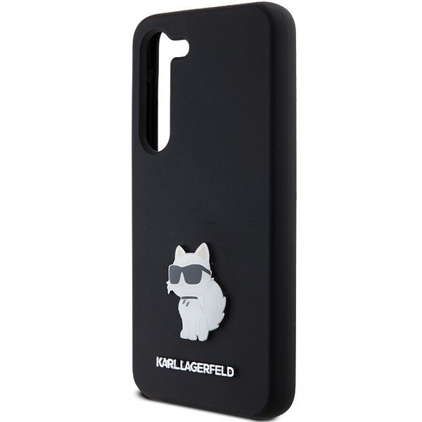 Other Phone Accessory Karl Lagerfeld Karl Lagerfeld Silicone Choupette Metal Pin case for Samsung Galaxy S24 - black