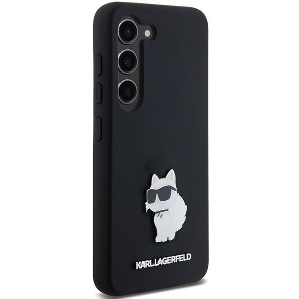 Other Phone Accessory Karl Lagerfeld Karl Lagerfeld Silicone Choupette Metal Pin case for Samsung Galaxy S24 - black