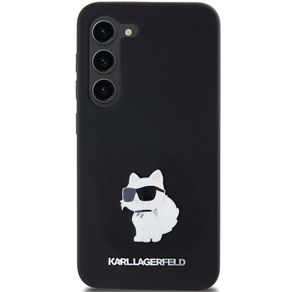 Other Phone Accessory Karl Lagerfeld Karl Lagerfeld Silicone Choupette Metal Pin case for Samsung Galaxy S24 - black