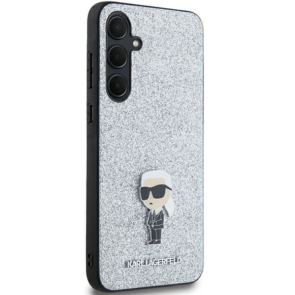 Muu telefoni lisavarustus Karl Lagerfeld Karl Lagerfeld Fixed Glitter Ikonik Logo Metal Pin case for Samsung Galaxy A35 - silver