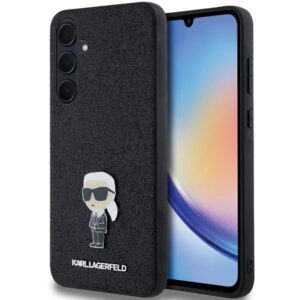 Kitas telefono priedas Karl Lagerfeld  Karl Lagerfeld Fixed Glitter Ikonik Logo Metal Pin case for Samsung Galaxy A35 - black 