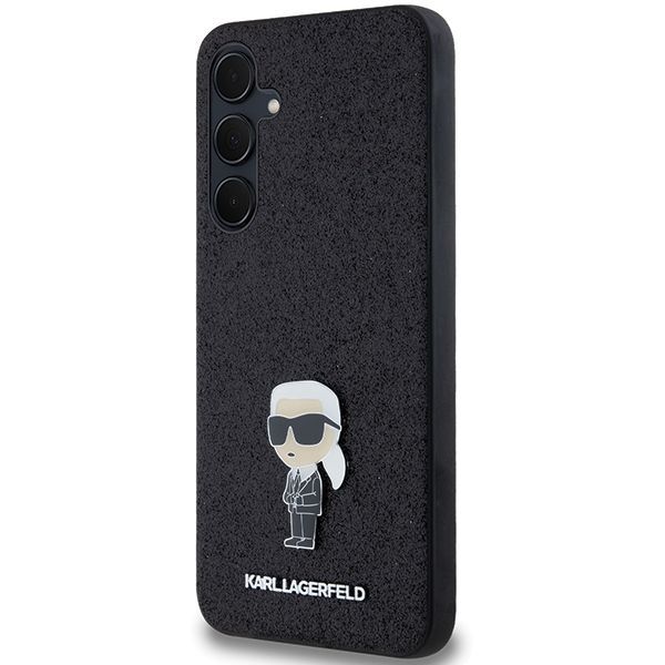 Muu telefoni lisavarustus Karl Lagerfeld Karl Lagerfeld Fixed Glitter Ikonik Logo Metal Pin case for Samsung Galaxy A35 - black