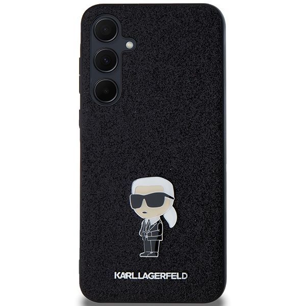 Muu telefoni lisavarustus Karl Lagerfeld Karl Lagerfeld Fixed Glitter Ikonik Logo Metal Pin case for Samsung Galaxy A35 - black
