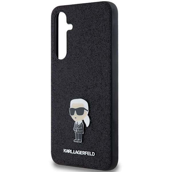 Muu telefoni lisavarustus Karl Lagerfeld Karl Lagerfeld Fixed Glitter Ikonik Logo Metal Pin case for Samsung Galaxy A35 - black