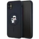 Cits mobilo telefonu aksesuārs Karl Lagerfeld  Karl Lagerfeld Silicone Karl&Choupette MagSafe case for iPhone 11 / Xr - black 