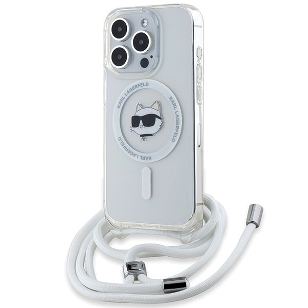 Cits mobilo telefonu aksesuārs Karl Lagerfeld Karl Lagerfeld IML Choupette Head & Cord MagSafe case for iPhone 14 Pro - transparent