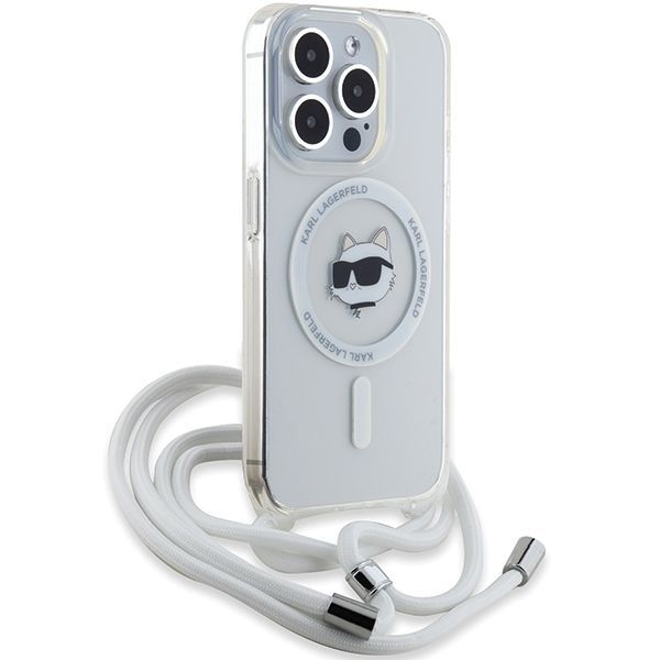 Cits mobilo telefonu aksesuārs Karl Lagerfeld Karl Lagerfeld IML Choupette Head & Cord MagSafe case for iPhone 14 Pro - transparent